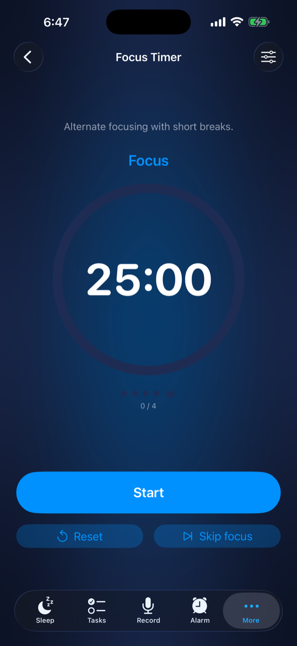 A focus timer for deep work