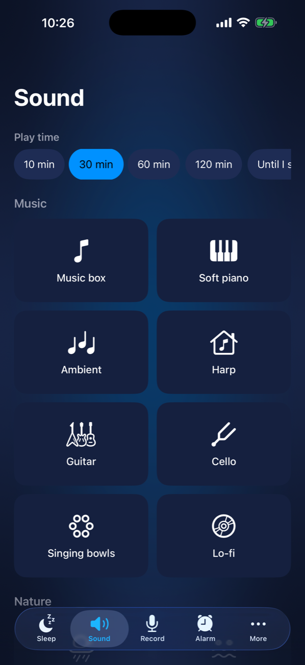 Sleep sounds to drift off